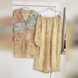 Kurta With Palazzo Pants With Lining Floral  Eastern European Influence Comfy